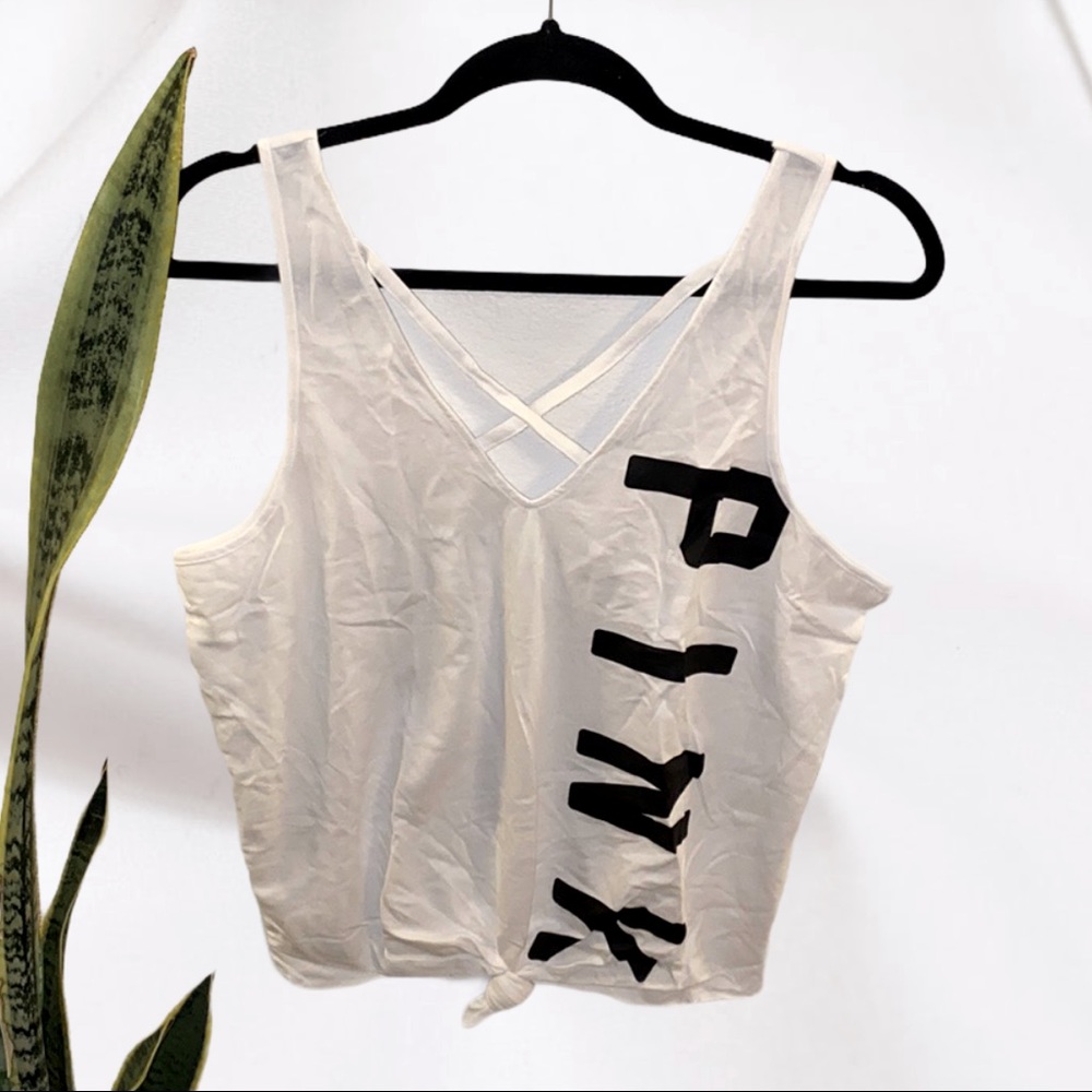 | (VS PINK) TIE FRONT TANK TOP